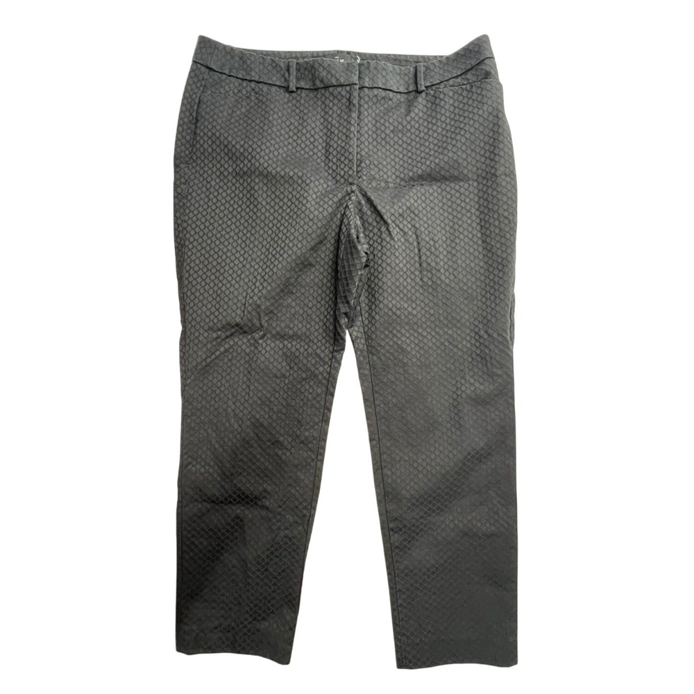 White House Black Market Pants Women's The Slim Ankle‎ Black TEXTURED Size 14
